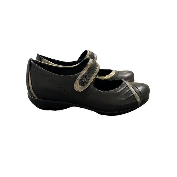 Aetrex Brianna Mary Janes Flats Leather Comfort Shoe Womens Size 9 Black NEW - Picture 9 of 12